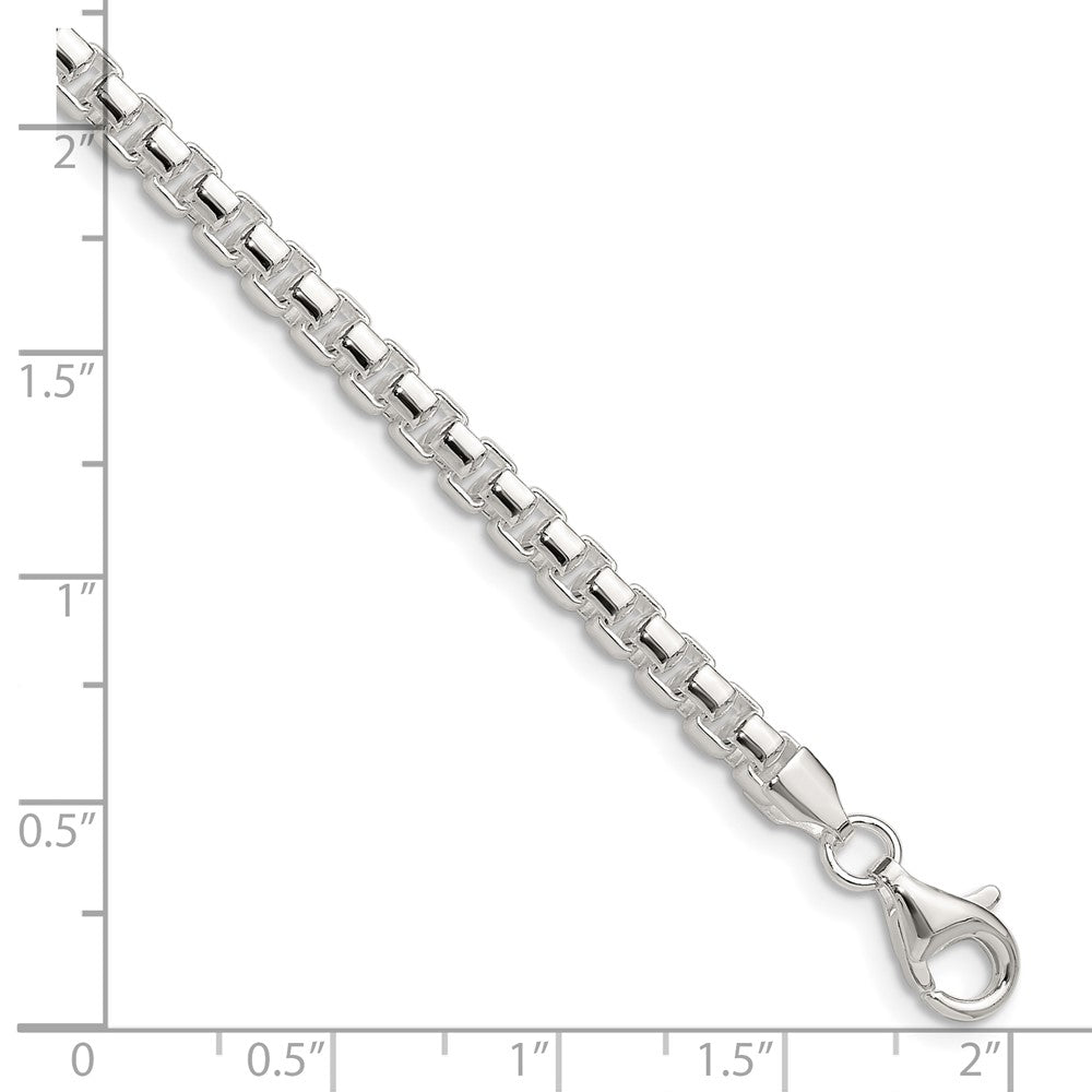 Sterling Silver Polished 4mm Round Box Chain QFC224-8