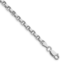 Sterling Silver Rhodium-plated 3.5mm Diamond-cut Rolo Chain QFC51R-8