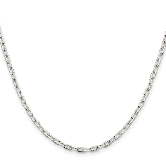Sterling Silver Rhodium-plated 2.75mm Elongated Open Link ChainQFC52R
