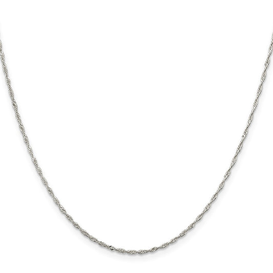 Sterling Silver 1.4mm Singapore Chain w/2in ext.QFC68