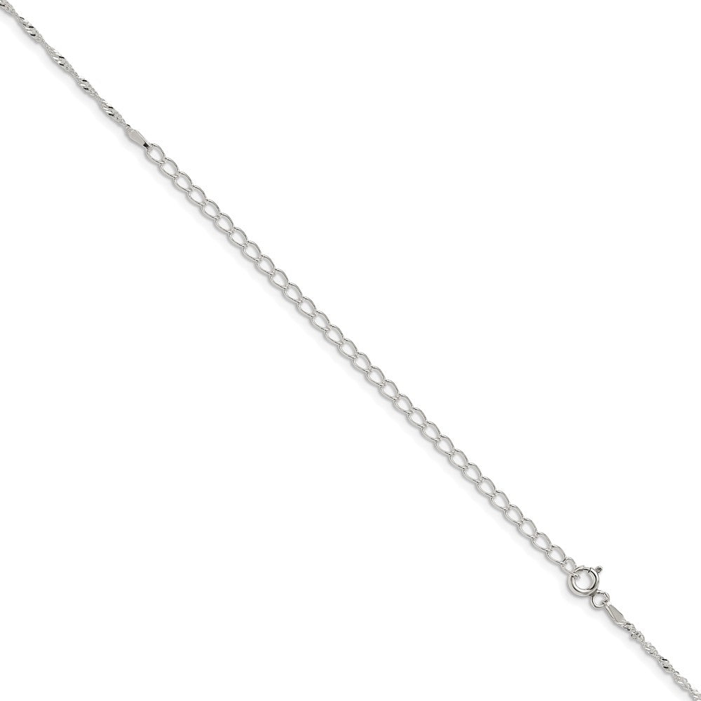 Sterling Silver 1.4mm Singapore Chain w/4in ext.QFC68