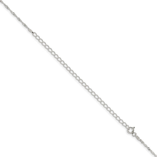 Sterling Silver 1.4mm Singapore Chain w/4in ext.QFC68