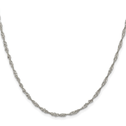 Sterling Silver Rhodium-plated 2.25mm Singapore ChainQFC69R