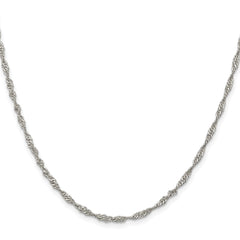 Sterling Silver Rhodium-plated 2.25mm Singapore ChainQFC69R