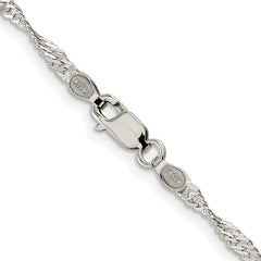 Sterling Silver Rhodium-plated 2.25mm Singapore ChainQFC69R