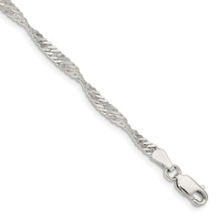 Sterling Silver 3mm Singapore Chain QFC70-8