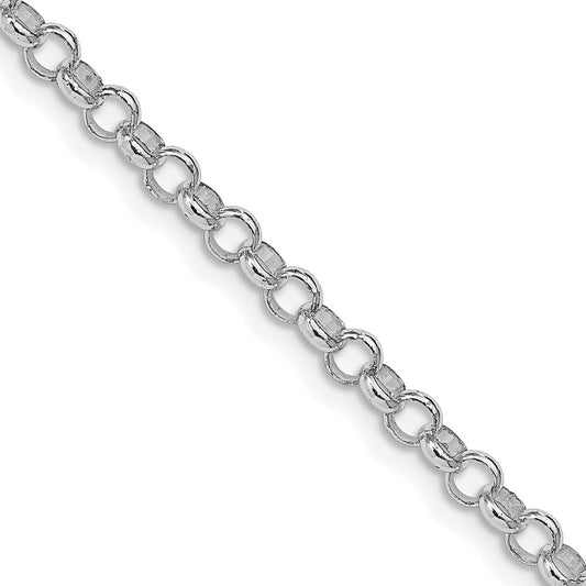 Sterling Silver Rhodium-plated 4mm Rolo ChainQFC75R