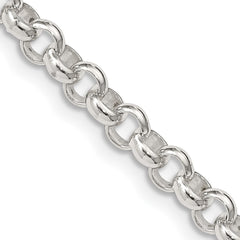 Amore La Vita Sterling Silver Rhodium-plated Polished 4.75mm 7 inch Half Round Belcher with Lobster Clasp Charm Bracelet QFC76