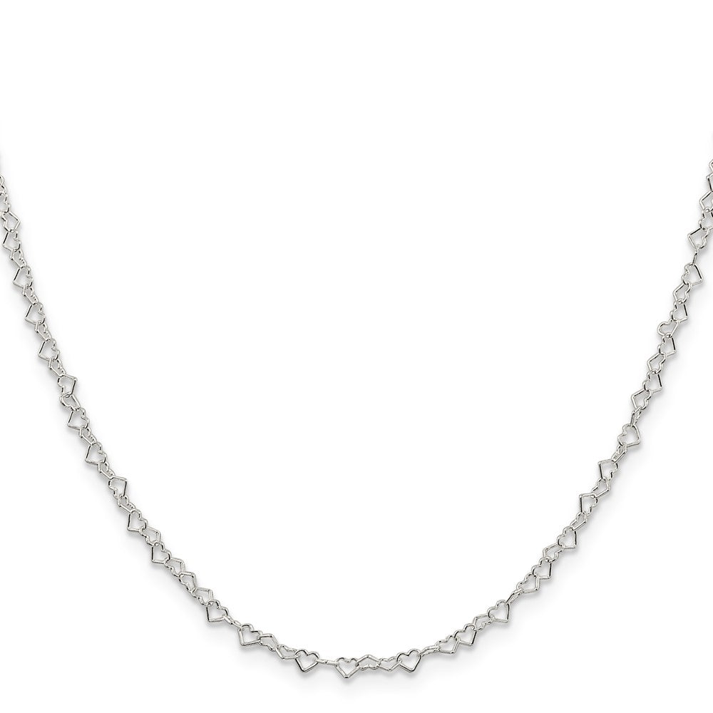 Sterling Silver 3.5mm Fancy Heart Link ChainQFC81