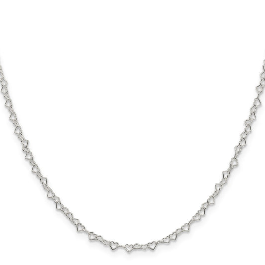 Sterling Silver 3.5mm Fancy Heart Link ChainQFC81
