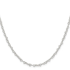 Sterling Silver 3.5mm Fancy Heart Link ChainQFC81
