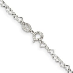 Sterling Silver 3.5mm Fancy Heart Link ChainQFC81