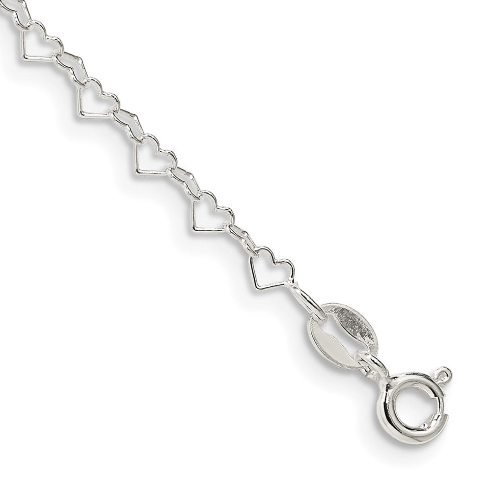 Sterling Silver 3.5mm Fancy Heart Link Chain QFC81-8