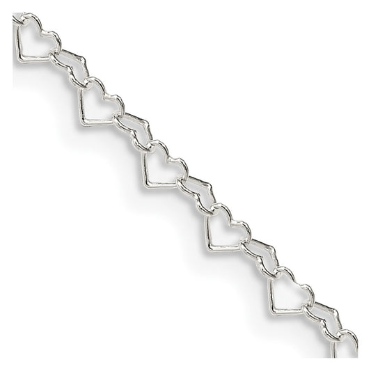 Sterling Silver 3.5mm Fancy Heart Link ChainQFC81