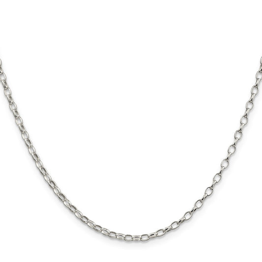 Sterling Silver 2.5mm Oval Fancy Rolo ChainQFC85
