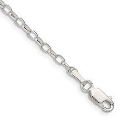 Sterling Silver 2.5mm Oval Fancy Rolo Chain QFC85-8