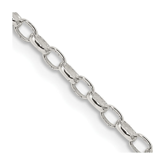 Sterling Silver 2.5mm Oval Fancy Rolo ChainQFC85