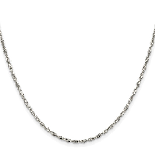 Sterling Silver Rhodium-plated 2mm Singapore ChainQFC99R