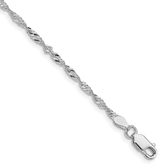 Sterling Silver Rhodium-plated 2mm Singapore ChainQFC99R