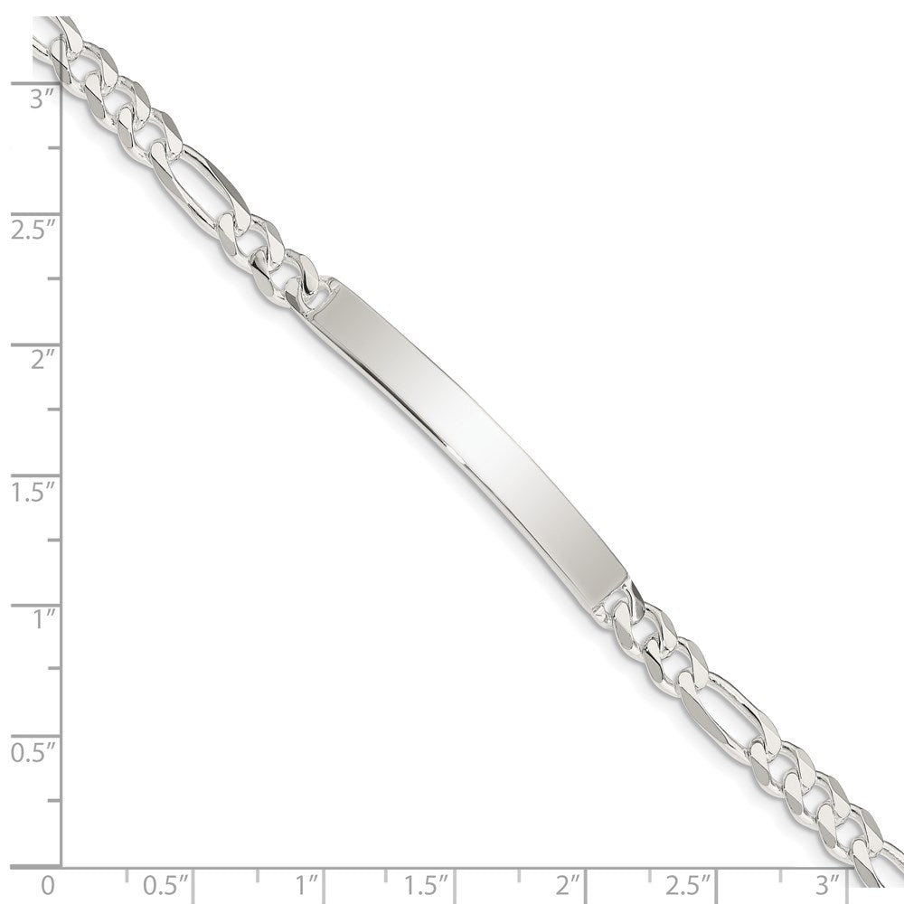 Sterling Silver Figaro Link ID Bracelet QFD150-7