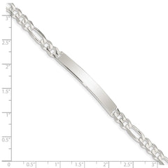 Sterling Silver Figaro Link ID Bracelet QFD150-7