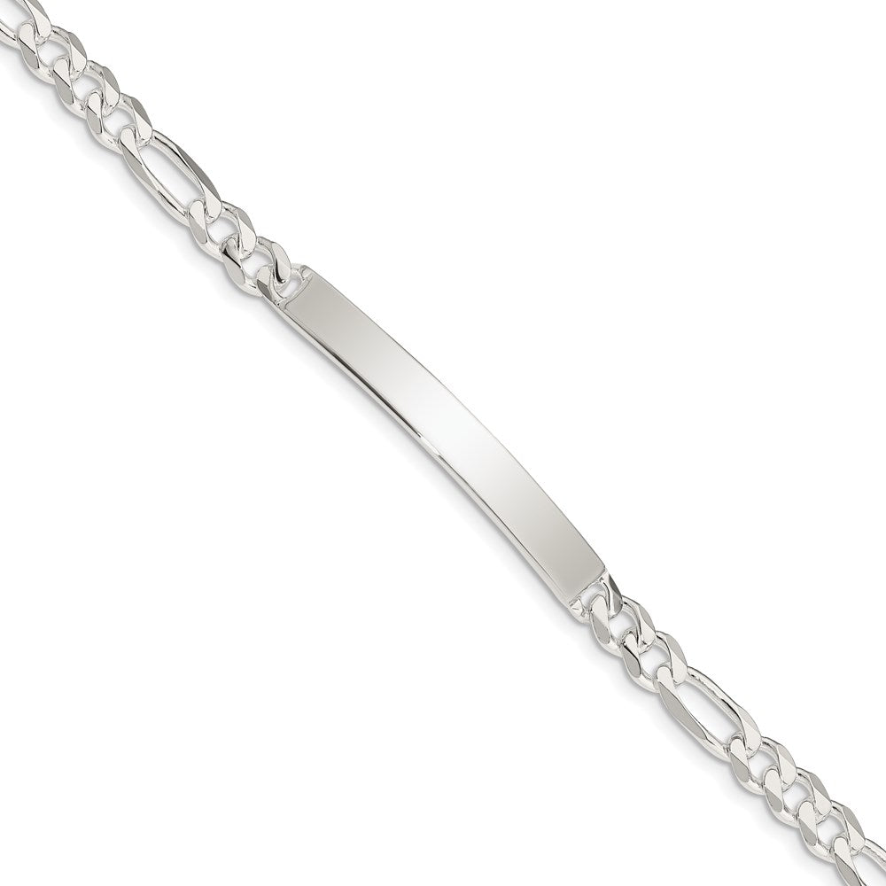 Sterling Silver Figaro Link ID Bracelet QFD150-7