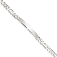 Sterling Silver Figaro Link ID Bracelet QFD150-7