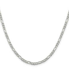 Sterling Silver 3mm Pav������������������ Flat Figaro ChainQFF080