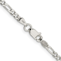 Sterling Silver 3mm Pav������������������ Flat Figaro ChainQFF080