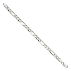 Sterling Silver 7.25mm Pave Flat Figaro Chain QFF200-8