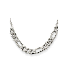 Sterling Silver 11.0mm Pav������ Flat Figaro ChainQFF300