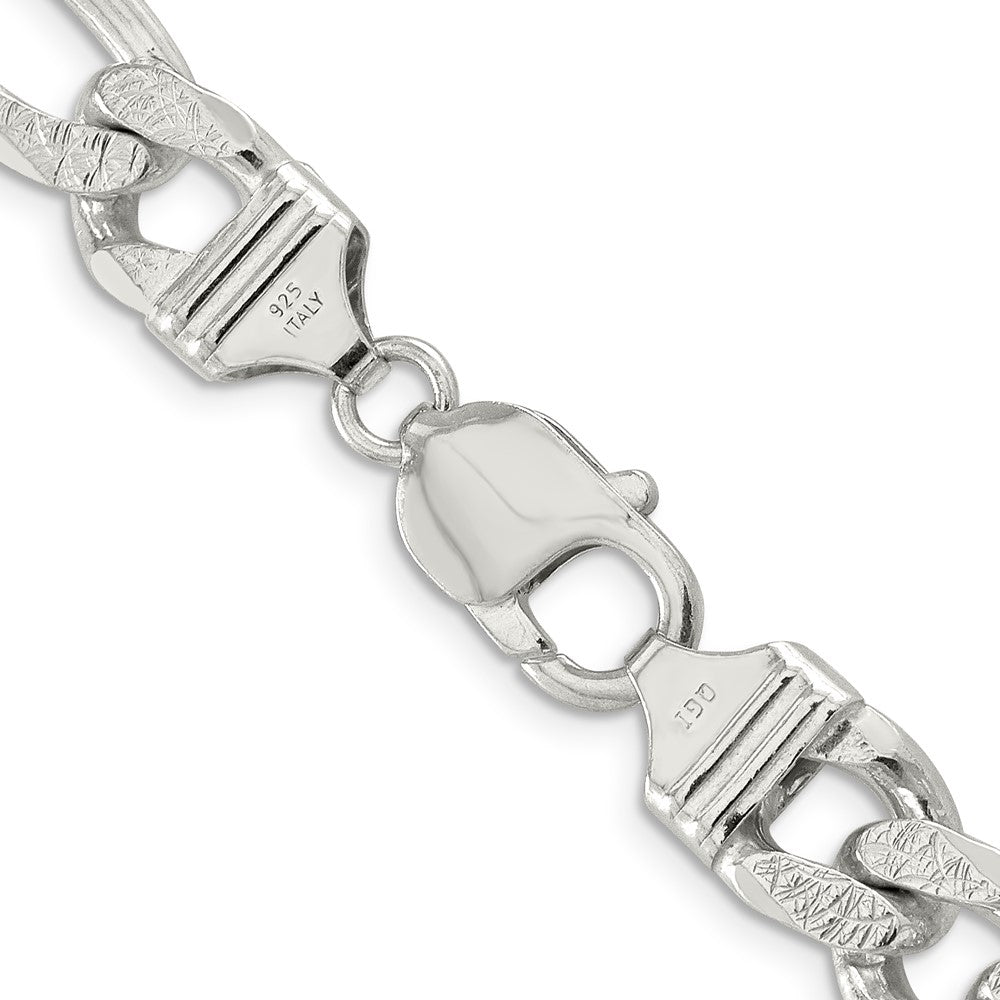 Sterling Silver 11.0mm Pav������ Flat Figaro ChainQFF300