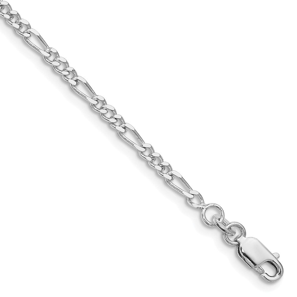 Sterling Silver Rhodium-plated 2.5mm Figaro Chain QFG070R-8