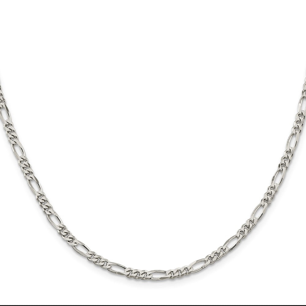 Sterling Silver Rhodium-plated 3.5mm Figaro ChainQFG100R
