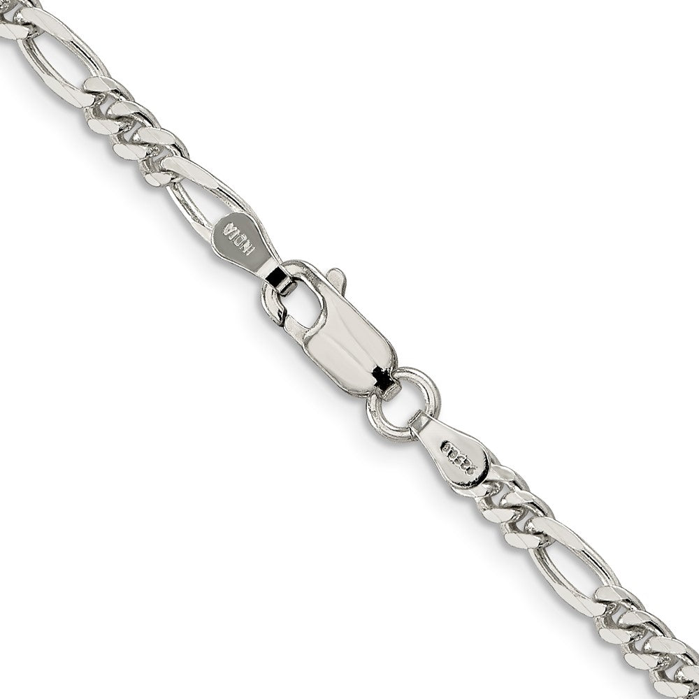 Sterling Silver Rhodium-plated 3.5mm Figaro ChainQFG100R
