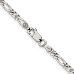 Sterling Silver Rhodium-plated 3.5mm Figaro ChainQFG100R