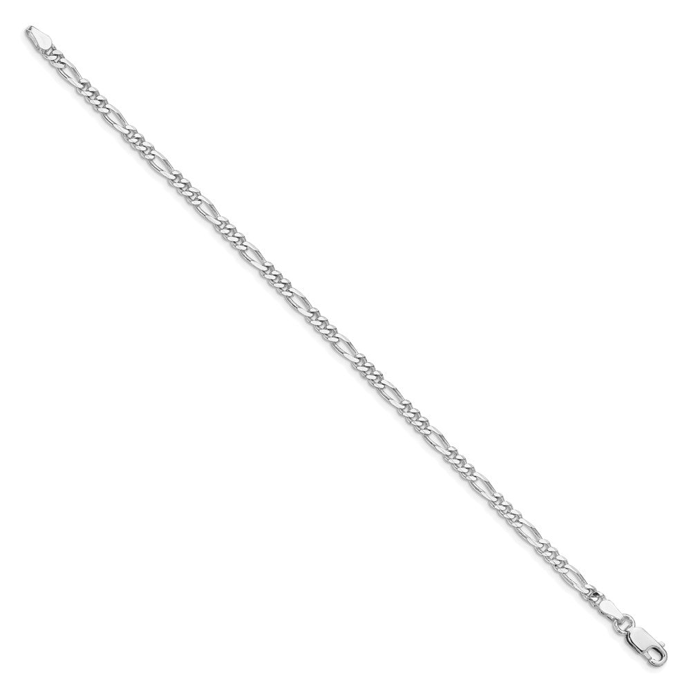 Sterling Silver Rhodium-plated 3.5mm Figaro Chain QFG100R-8