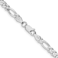 Sterling Silver Rhodium-plated 4.5mm Figaro ChainQFG120R