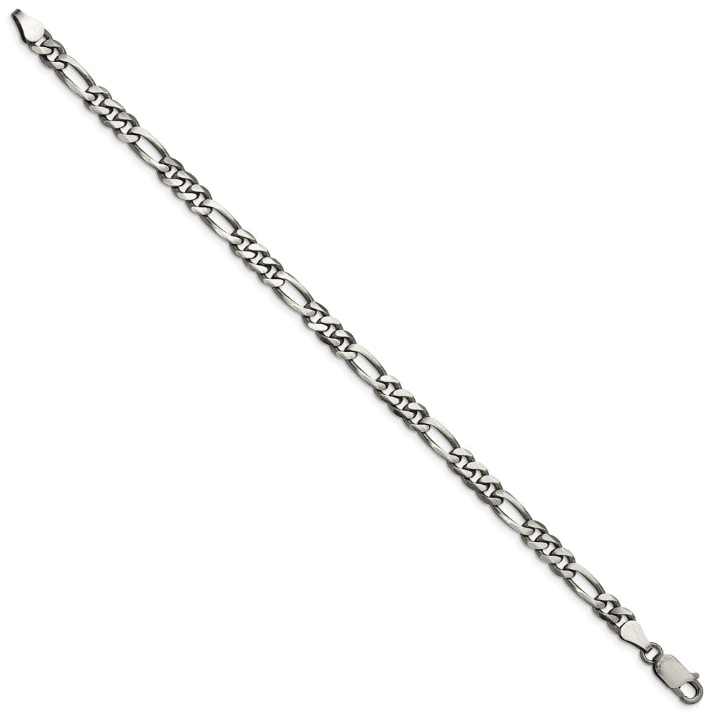 Sterling Silver Antiqued 5.5mm Figaro Chain QFG150A-8