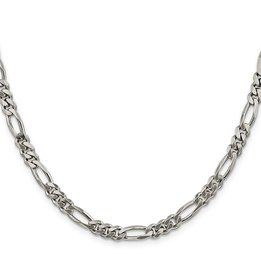 Sterling Silver Rhodium-plated 5.25mm Figaro ChainQFG150R