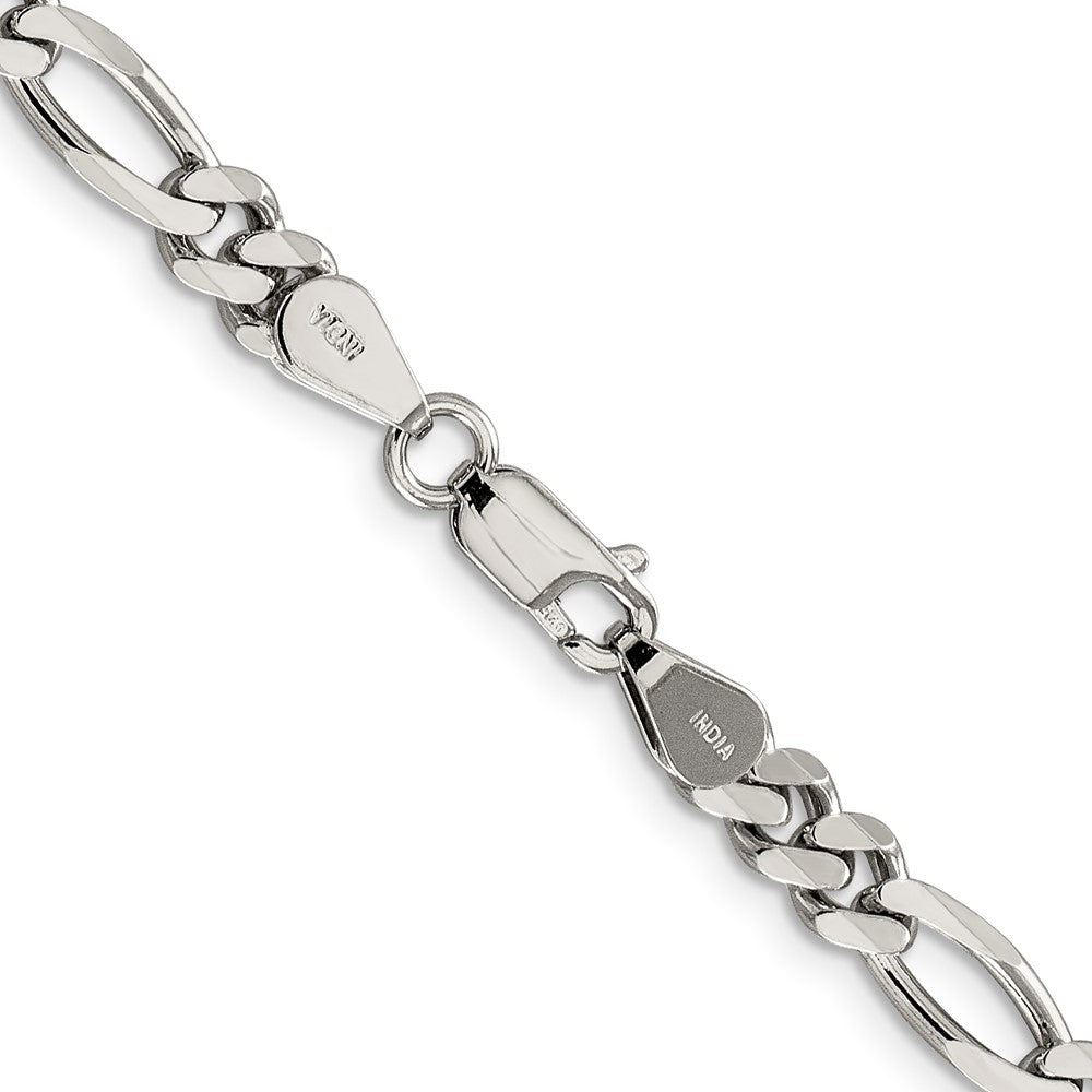 Sterling Silver Rhodium-plated 5.25mm Figaro ChainQFG150R