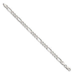 Sterling Silver Rhodium-plated 6.5mm Figaro Chain QFG180-8