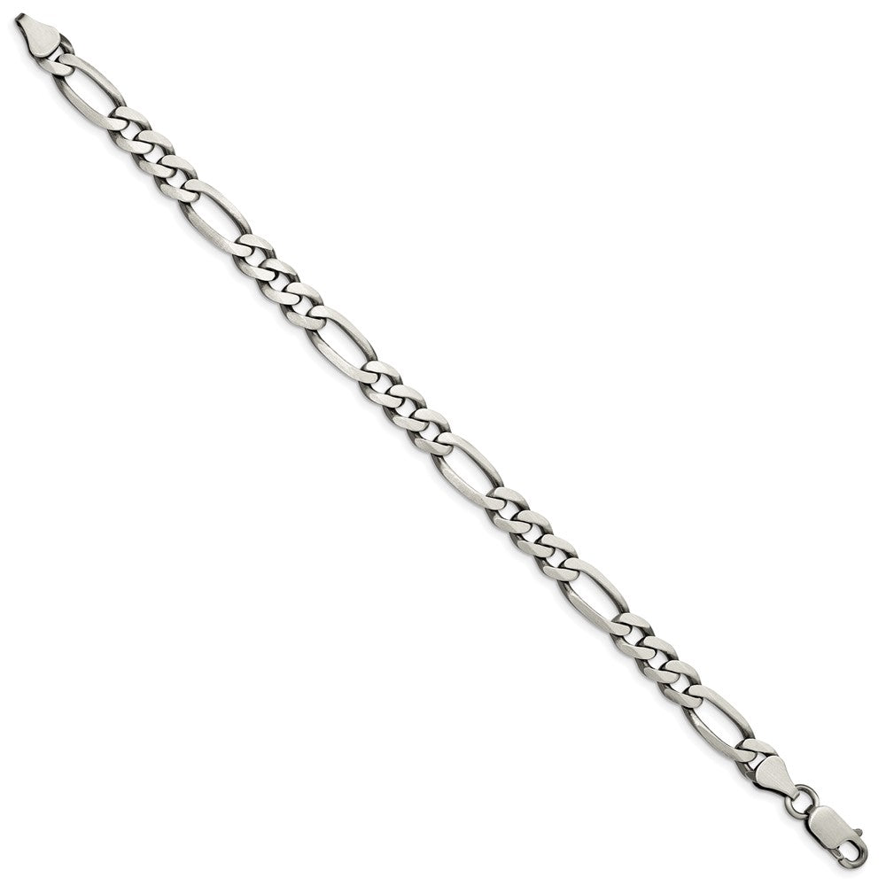 Sterling Silver Antiqued 6.5mm Figaro Chain QFG180A-8