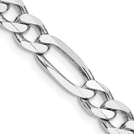 Sterling Silver Rhodium-plated 6.5mm Figaro ChainQFG180R