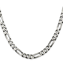 Sterling Silver Antiqued 7.5mm Figaro ChainQFG200A