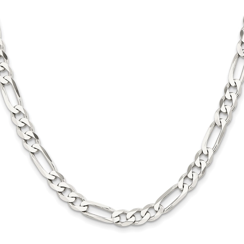 Sterling Silver Rhodium-plated 7.5mm Figaro ChainQFG200R