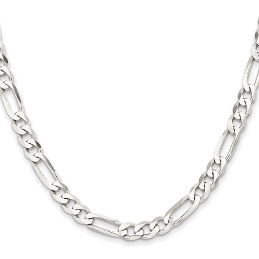 Sterling Silver Rhodium-plated 7.5mm Figaro ChainQFG200R
