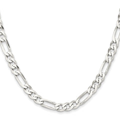 Sterling Silver Rhodium-plated 7.5mm Figaro ChainQFG200R