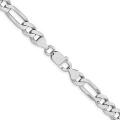 Sterling Silver Rhodium-plated 7.5mm Figaro ChainQFG200R