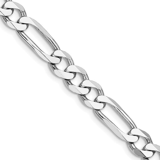 Sterling Silver Rhodium-plated 7.5mm Figaro ChainQFG200R